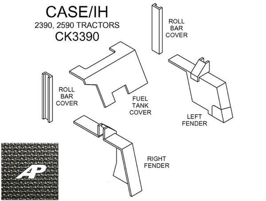 Case/IH Tractors Lower Cab Kit - Black Basketweave