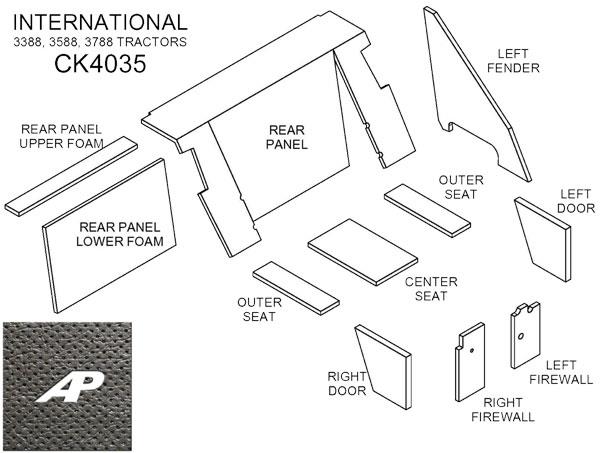 IH Lower Cab Kit - Black