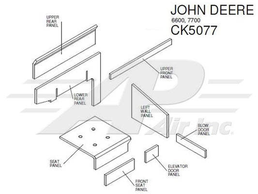 John Deere Lower Kit without Headliner - Black