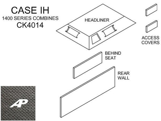 IH 1400 Series Combine Cab Kit - Black