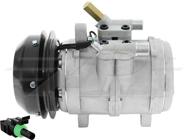 Alternative Denso Compressor 6 E171 - 146mm, 1 Groove Clutch, 12 V - With Manifold