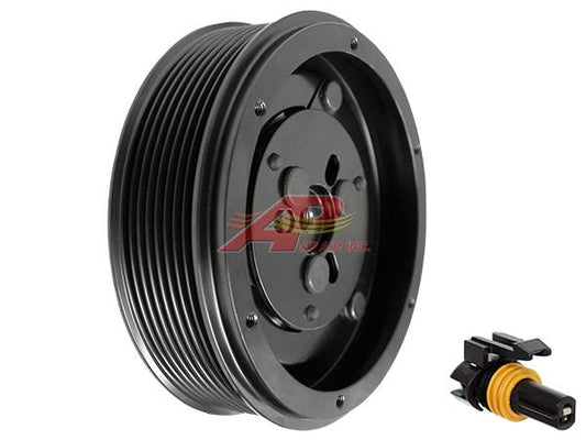 HD Complete Clutch Kit with Hub, Pulley, Coil, and Dust Cover - Spring Leaf Hub