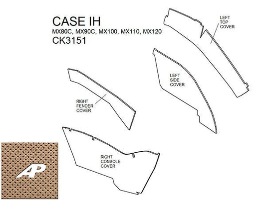 Case/IH Lower Cab Kit - Sailcloth Tan