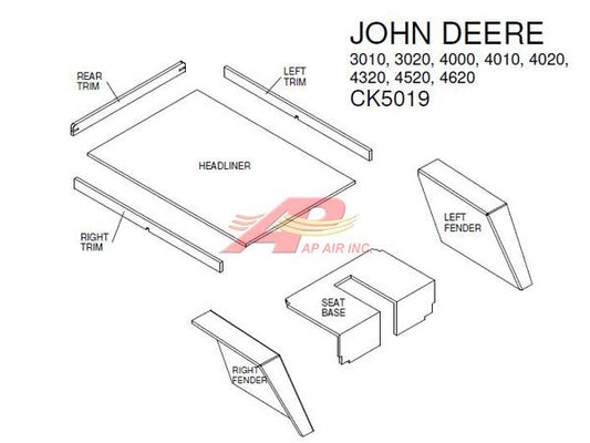 Hiniker Lower Cab Kit with Headliner - Black