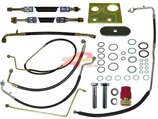 8 Piece A/C Hose and Steel Line Kit with Rubber Cab Post Lines