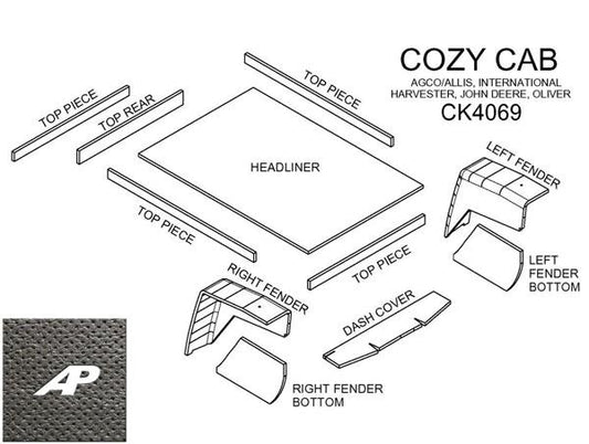 Cozy Cab, Lower Kit With Headliner - Black