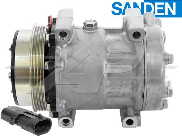 OE Sanden Compressor Compressor SD7 H15 - 4 Groove Clutch, 12 V