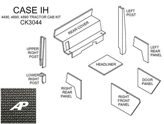 Case/IH Cab Kit - Black Basketweave