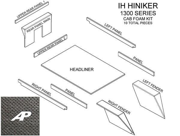 IH Hiniker 1300 Series Cab Kit w/Headliner - Black