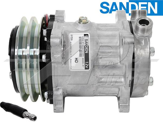 OE Sanden Compressor Compressor SD7 H15 - 132mm, 2 Groove Clutch 12 V