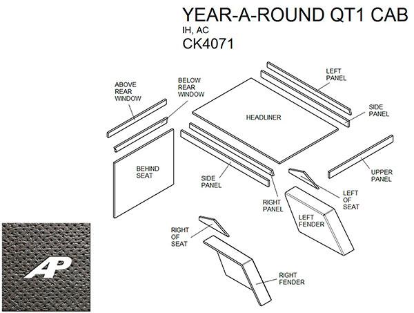 International Year Around QT1 Cab Kit With Headliner - Black