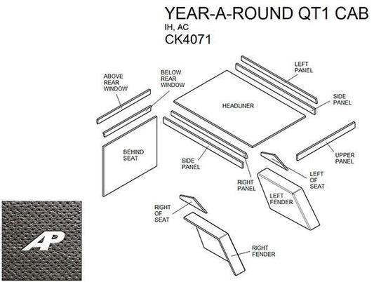 International Year Around QT1 Cab Kit With Headliner - Black