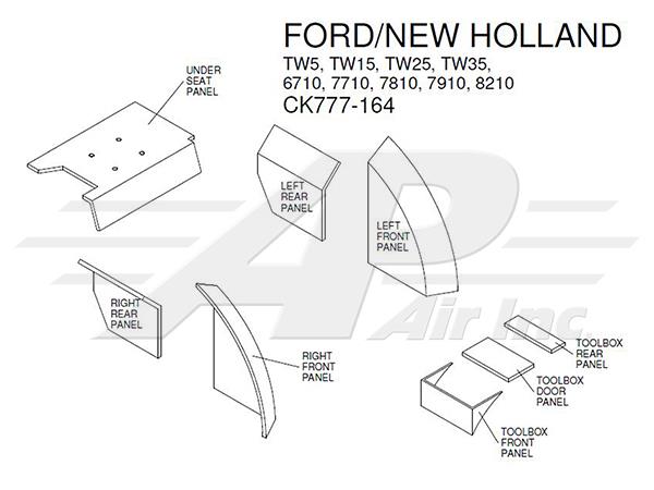 Ford/New Holland 700 Series Lower Cab Kit - Blue