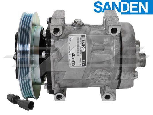 Original Sanden Compressor Compressor SD7 H15, 152mm, 4 Groove Clutch, 12 V